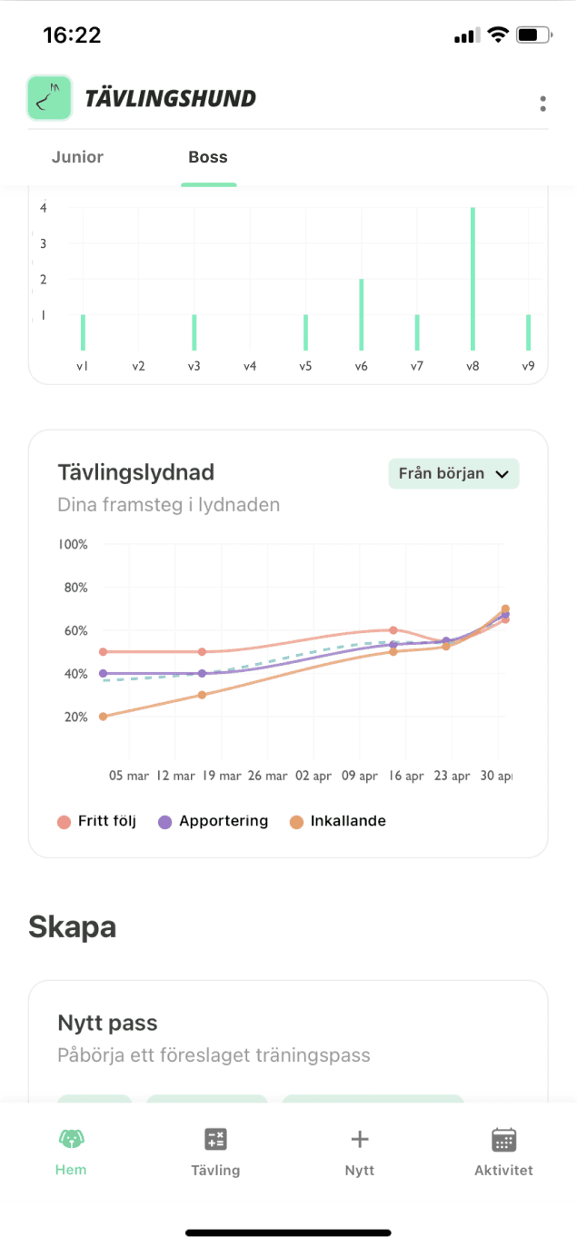 Skärmbild från appen