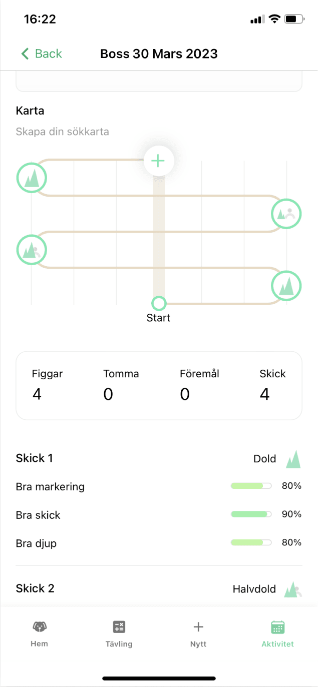Skärmbild från appen